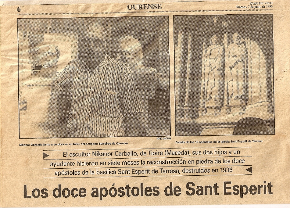 Reconstrucción de los doce apóstoles de Sant Esperit
