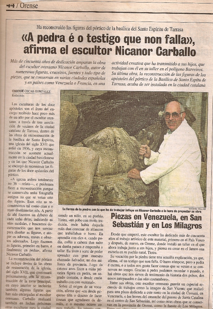 Reconstrucción escultórica en la basílica del Santo Espíritu