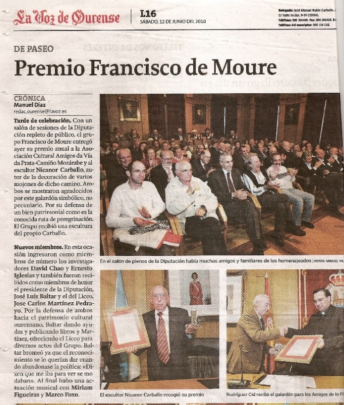 Entrega del Premio Francisco de Moure
